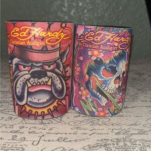 Set of Ed Hardy multi coloured can coolers #tattoo #cancooler